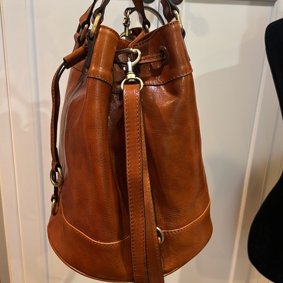 Stylish Brown Backpack with Versatile Design leather travel bucket bag - Picture 6 of 10
